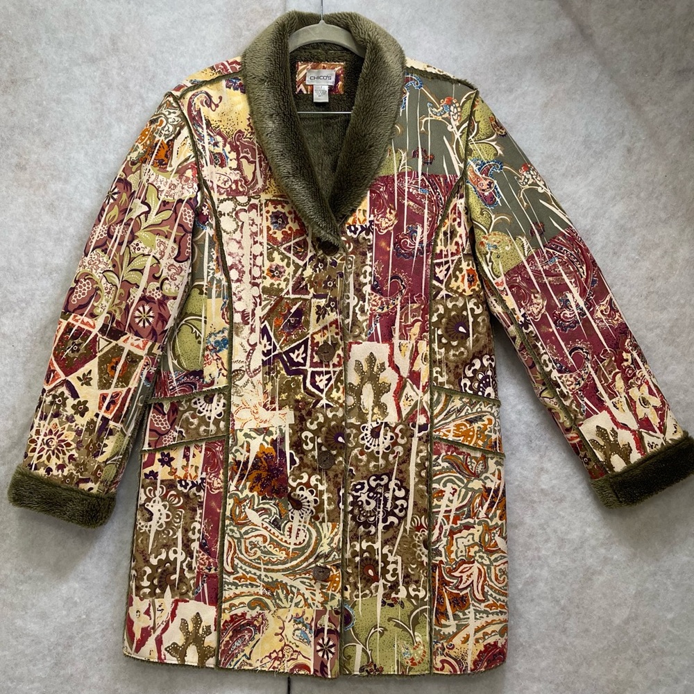 Chico's Multicolor Patchwork Cape (Sku297) - image 1